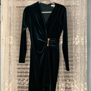 Calvin Klein Suede Green Dress